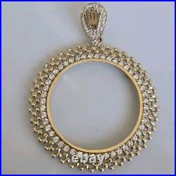 14k solid gold crown 50 pesos centenario Coin Bezel Frame pendant