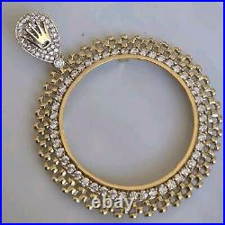 14k solid gold crown 50 pesos centenario Coin Bezel Frame pendant