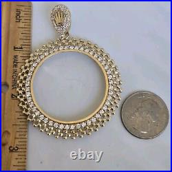 14k solid gold crown 50 pesos centenario Coin Bezel Frame pendant