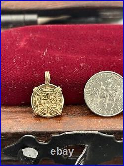 14k solid gold mini handmade atocha gold coin pendant