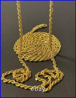 14k solid gold rope necklace 24 Inch, 3.03 Gr, 2.5 mm
