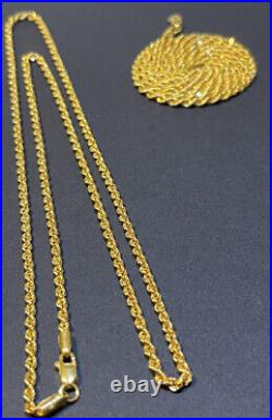 14k solid gold rope necklace 24 Inch, 3.03 Gr, 2.5 mm