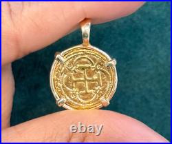 14k solid gold shipwreck coin pendant dime size 14k solid gold shipwreck coin pendant dime size