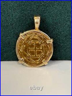 14k solid gold shipwreck coin pendant dime size 14k solid gold shipwreck coin pendant dime size