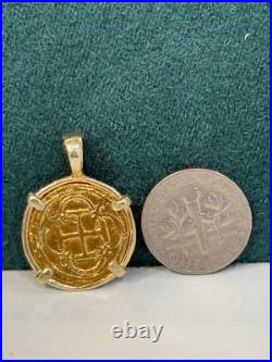 14k solid gold shipwreck coin pendant dime size 14k solid gold shipwreck coin pendant dime size