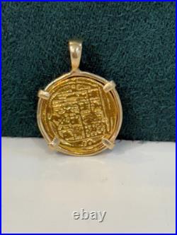 14k solid gold shipwreck coin pendant dime size 14k solid gold shipwreck coin pendant dime size