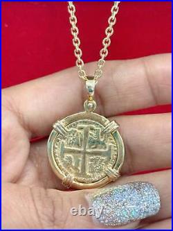 14k solid real gold shipwreck treasure gold coin pendant