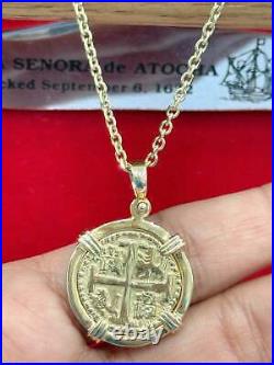 14k solid real gold shipwreck treasure gold coin pendant