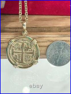 14k solid real gold shipwreck treasure gold coin pendant