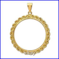 14kt Gold 1/10gold Panda Rope Bezel With Bale 18mm Sale! $208.88