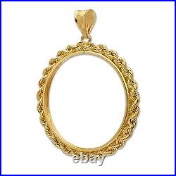 14kt Gold 1/10gold Panda Rope Bezel With Bale 18mm Sale! $208.88