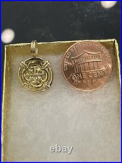 14kt Solid Gold Atocha Coin Mini Pendant
