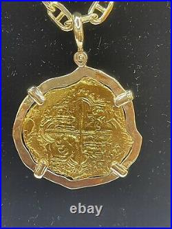 14kt Solid Real Gold Atocha Handmade Shipwreck Coin Pendant