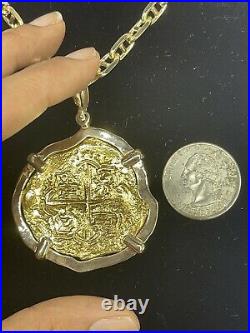 14kt Solid Real Gold Atocha Handmade Shipwreck Coin Pendant