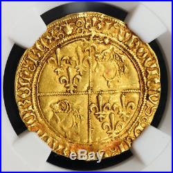 1515, Royal France, Louis XII. Scarce Gold Ecu (for Dauphine!) Coin. NGC AU58