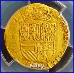 1598, Spanish Netherlands, Flanders, Philip II. Gold ½ Real Coin. PCGS XF-40