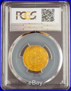 1598, Spanish Netherlands, Flanders, Philip II. Gold ½ Real Coin. PCGS XF-40