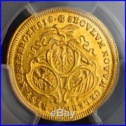 1700, Nuremberg (Free City). Beautiful Gold Lamb Ducat Coin. Rare! PCGS MS-62