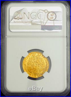 1738, Kingdom of Hungary, Charles VI. Gold Ducat Coin. Kremnitz mint! NGC AU-58