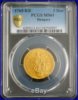 1765, Kingdom of Hungary, Maria Theresa. Gold 2 Ducats Coin. PCGS MS-61