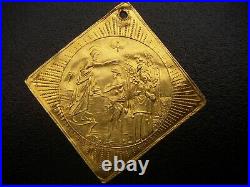 17th CENTURY GERMANY GERMAN RUSSIAN CHRIST BAPTISMAL SQUARE GOLD COIN MEDAL RARE