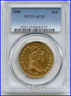 1800 $10 Capped Bust Heraldic Eagle Gold Coin PCGS AU 53