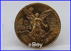 1821-1945 MEXICO GOLD 50 PESOS COIN 37.5 GRAMS 1.21 TROY OZ BULLION TOT WT41.5gr