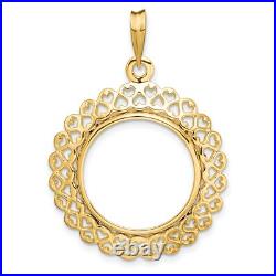 1840-1907 US $2.50 Liberty Quarter Eagle Prong Set Hearts Coin Bezel in 14k Gold 1840-1907 US $2.50 Liberty Quarter Eagle Prong Set Hearts Coin Bezel in 14k Gold