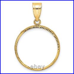 1840-1908 US $5 Liberty Half Eagle Prong Set Plain D/C Coin Bezel in 14k Gold 1840-1908 US $5 Liberty Half Eagle Prong Set Plain D/C Coin Bezel in 14k Gold
