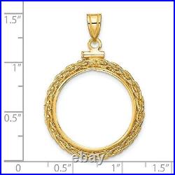 1840-1908 US $5 Liberty Half Eagle Screw Top Tight Chain Coin Bezel in 14k Gold