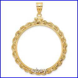 1850-1907 US $20 Liberty Double Eagle Screw Top Knotted Rope Coin Bezel 14k Gold