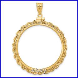1850-1907 US $20 Liberty Double Eagle Screw Top Knotted Rope Coin Bezel 14k Gold
