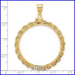1850-1907 US $20 Liberty Double Eagle Screw Top Knotted Rope Coin Bezel 14k Gold
