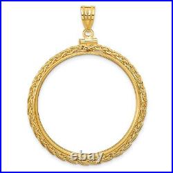 1850-1907 US $20 Liberty Double Eagle Screw Top Tight Chain Coin Bezel 14k Gold