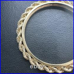 1850-1933 US $20 Liberty Double Eagle Screw Top Rope Coin Bezel 14k Gold 7.9g 1850-1933 US $20 Liberty Double Eagle Screw Top Rope Coin Bezel 14k Gold 7.9g