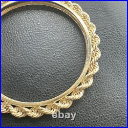 1850-1933 US $20 Liberty Double Eagle Screw Top Rope Coin Bezel 14k Gold 7.9g 1850-1933 US $20 Liberty Double Eagle Screw Top Rope Coin Bezel 14k Gold 7.9g