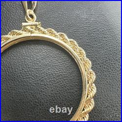 1850-1933 US $20 Liberty Double Eagle Screw Top Rope Coin Bezel 14k Gold 7.9g 1850-1933 US $20 Liberty Double Eagle Screw Top Rope Coin Bezel 14k Gold 7.9g