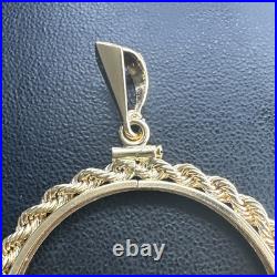 1850-1933 US $20 Liberty Double Eagle Screw Top Rope Coin Bezel 14k Gold 7.9g 1850-1933 US $20 Liberty Double Eagle Screw Top Rope Coin Bezel 14k Gold 7.9g