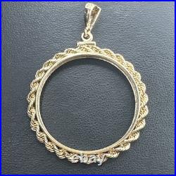 1850-1933 US $20 Liberty Double Eagle Screw Top Rope Coin Bezel 14k Gold 7.9g 1850-1933 US $20 Liberty Double Eagle Screw Top Rope Coin Bezel 14k Gold 7.9g