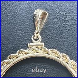 1850-1933 US $20 Liberty Double Eagle Screw Top Rope Coin Bezel 14k Gold 7.9g 1850-1933 US $20 Liberty Double Eagle Screw Top Rope Coin Bezel 14k Gold 7.9g