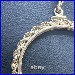 1850-1933 US $20 Liberty Double Eagle Screw Top Rope Coin Bezel 14k Gold 7.9g 1850-1933 US $20 Liberty Double Eagle Screw Top Rope Coin Bezel 14k Gold 7.9g