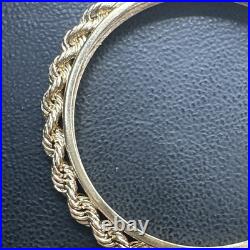 1850-1933 US $20 Liberty Double Eagle Screw Top Rope Coin Bezel 14k Gold 7.9g 1850-1933 US $20 Liberty Double Eagle Screw Top Rope Coin Bezel 14k Gold 7.9g