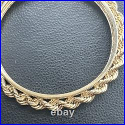 1850-1933 US $20 Liberty Double Eagle Screw Top Rope Coin Bezel 14k Gold 7.9g 1850-1933 US $20 Liberty Double Eagle Screw Top Rope Coin Bezel 14k Gold 7.9g