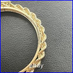1850-1933 US $20 Liberty Double Eagle Screw Top Rope Coin Bezel 14k Gold 7.9g 1850-1933 US $20 Liberty Double Eagle Screw Top Rope Coin Bezel 14k Gold 7.9g