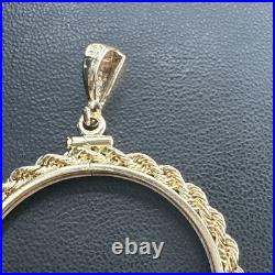 1850-1933 US $20 Liberty Double Eagle Screw Top Rope Coin Bezel 14k Gold 7.9g 1850-1933 US $20 Liberty Double Eagle Screw Top Rope Coin Bezel 14k Gold 7.9g