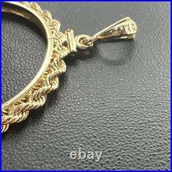 1850-1933 US $20 Liberty Double Eagle Screw Top Rope Coin Bezel 14k Gold 7.9g 1850-1933 US $20 Liberty Double Eagle Screw Top Rope Coin Bezel 14k Gold 7.9g