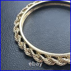 1850-1933 US $20 Liberty Double Eagle Screw Top Rope Coin Bezel 14k Gold 7.9g 1850-1933 US $20 Liberty Double Eagle Screw Top Rope Coin Bezel 14k Gold 7.9g