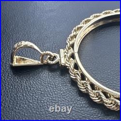1850-1933 US $20 Liberty Double Eagle Screw Top Rope Coin Bezel 14k Gold 7.9g 1850-1933 US $20 Liberty Double Eagle Screw Top Rope Coin Bezel 14k Gold 7.9g