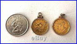 1851 & 1853- U. S. $2.50 Gold Coins In Solid 14k Yellow Gold Bezel/pendants