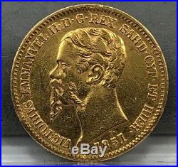 1851 Italy 20 Lire Gold Coin